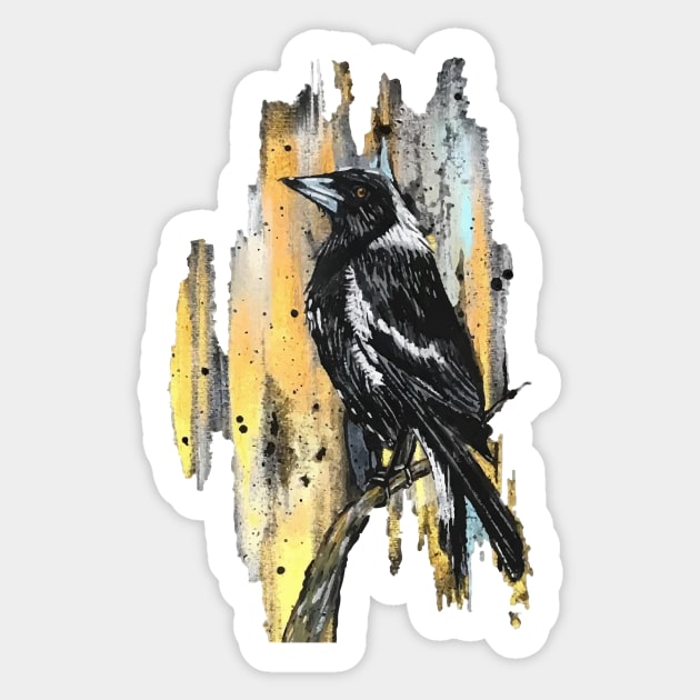 "Maggie’ Magpie Sticker by KrissyK